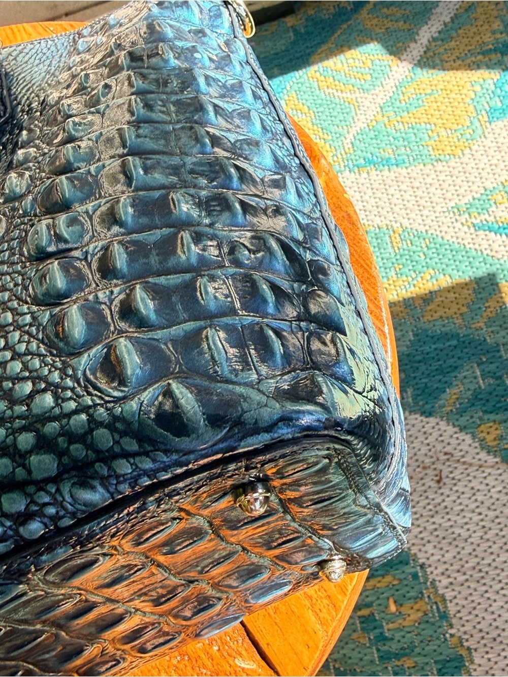 Brahmin Verdigris Large Duxbury Satchel Handbag - Picture 8 of 13